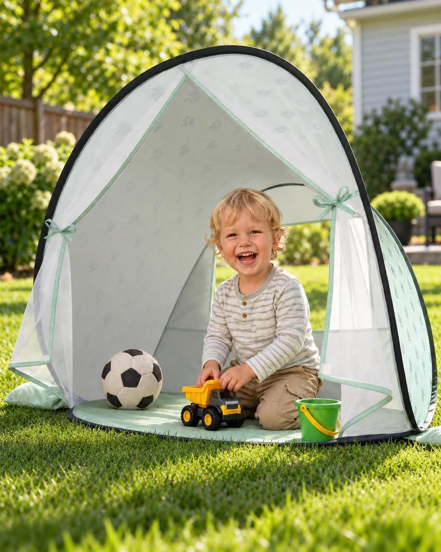 Pop-Up Baby Beach Tent UPF 50+ with Mosquito Net, Rear Vent, Sand Pockets, 32.3 " x 28.3 " x 31.5 "