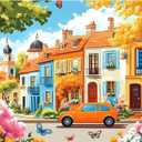 Jigsaw Puzzles 300 Pieces for Kids Adults Seniors, Car Butterfly Puzzles for Adult, Recycled Paper 300 Pieces Puzzle as Home Decor, Sturdy Puzzle Challenging Family Game Great Gift