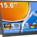 IBW 15.6" Portable Monitor Touchscreen, 1080P FHD IPS Travel Monitor with Tempered Glass, 10-Point Touch, Dual Speakers & Kickstand, USB-C HDMI External Monitor for Laptop MacBook Phone PS5 Switch