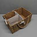HBlife Large Diaper Caddy Organizer, Washable Waterproof, Portable Plastic Wicker Woven Basket with Divider, Nursery Diaper Station, Baby Shower Gifts Basket & Car Organizer
