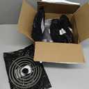 Black Porcelain Burner Drip Pans 2*WB31M19(8) 2*WB31M20(6)&Electric Stove Burner Replacement 2*MP15YA(6") 2*MP21YA(8") Compatible for G-E Hot-point Ken-more Electric Range Stove by MIFLUS