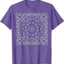 Colorful Bandana T-Shirt T-Shirt (XL, Purple Heather)