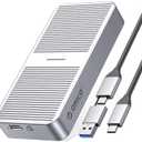 ORICO Upgraded M.2 NVMe SSD Enclosure 40Gbps PCIe3.0x4 USB C Adapter, Aluminum NVMe PCIe 2280 M-Key(B+M Key) External Solid State Drive Case, Support Thunderbolt 3/4 USB3.2/3.1/3.0/Type C-M224-Silver