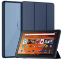 New Amazon Fire HD 10 Tablet Case(Only Fit 13th Gen, 2023 Release), Sanyetral Premium PU Leather Trifold Stand PC Clear Back Cover Case with Auto Wake/Sleep, Not for Nokia iPad Samsung -Navy Blue