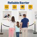 VIVOHOME Black Stanchions and Velvet Ropes, 5 Feet Ropes and 39 Inch Posts