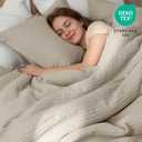 PHF Soft Waffle Comforter Set King Size- Comfy Breathable Waffle Weave Comforter with 2 Pillow Shams, 3 Pieces Less Snagging Lightweight Textured Bedding Set for All Season, Natural/Linen