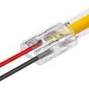 20 Pack LED Strip Connectors 8-in-1 for 10mm 2-Pin COB and SMD 2835/3528 Strip Lights 20-22 AWG, Strip to Strip Strip to Wire Corner Straight, Solderless Gapless Transparent No Dark Area