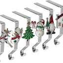 K-MLICE Christmas Stocking Holders Set of 6, Christmas Stocking Holders for Mantle Set of 6, Fireplace Stocking Hangers 6 Pack, Stocking Stand, Farmhouse Rustic Xmas Decorations for Home Indoor
