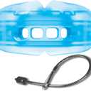 Shock Doctor Braces Football Mouth Guard, Upper & Lower Teeth Protection, Adult/Youth Sizes with Helmet Strap, Mouthguard for Sports, Football, Hockey, Lacrosse, Baseball, Wrestling, More (Adult: 12+ yrs, Blue)