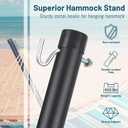 SUPERJARE 12 FT Hammock Stand Only, 450 lbs Capacity Heavy Duty Steel Hammock Stand, Portable Carrying Bag, 2 Person, Rust-Resistant Finish, Perfect for Patio, Camping, Indoor, Outdoor - Black