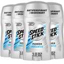 Speed Stick Power Antiperspirant Deodorant for Men, 72 HR Sweat & Odor Protection, Unscented, 3.0 oz Stick (4 Pack)