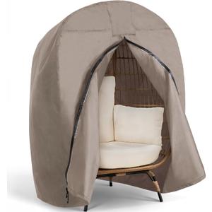 SUNCREAT Lawn Egg Chair Cover, Patio Rain Cover for Indoor Outdoor Chair, Medeium Size, Brown (Medium)