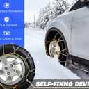 Snow-Chains Auto Fixing 1 Min Quick Fit Easy Installation Tire-Chains, Portable Reusable Universal Emergency Tire Traction Chain for Passenger Car, Pickup Trucks and SUV - Set of 2 (HKN-150)