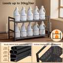 Under Sink Organizer and Storage 16.5"-30.7" Expandable Length, Adjustable Height Max 16.7" Under Sink Shelf 2 Tier with Removable ABS Panels Metal Frame for Bathroom Kitchen Pantry Cabitnet Pot Pan