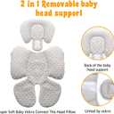 KAKIBLIN Infant Car Seat Insert, Carseat Head Insert & Body Support for Newborn, 2-in-1 Reversible Newborn Car Seat Cushion, Soft Stroller Insert for Car Seats, Bouncer, Strollers, Swing