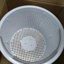 8" Pool Skimmer Basket for Inground Pool Compatible with Pentair U-3 Skimmer Basket 08650-0007 and Hayward SP1070 SPX1070E Pool Basket ，Stainless Steel Handle，Rubber Grip & Built in weighting，White