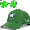 St Patricks Day Hat for Men Women, Saint Pattys Irish Accessories Gifts, Lucky Shamrock Trucker Hat (Green)
