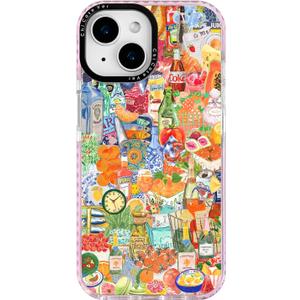 for iPhone 14 Plus Case, Tropical Citrus&Cocktails Y2K, Military-Grade Drop Protection, Carnival Soft Slim TPU Protective Cover with Camera Protection for Women & Girls (Fancy)