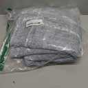 NEWISHER Rustic Farmhouse Embroidered Square Tablecloth Jacquard Striped Table Cloth Linen Texture Washable Dining Table Cover Kitchen Dining Home Decoration Blue and Grey 70x70 inch