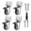 PATIKIL 2" Swivel Caster Wheels with 1" U Bracket, 4 Pack 360 Rotation Swivel Wheel with Brake Total Load 165lbs Locking Caster for Cabinet Furniture Table Replacement