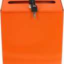 Wall Mounted Mailbox with Lock, Outdoor Metal Mailbox Suggestions Collection Box Large Capacity Mail Box for Home Courtyard Office (30 * 22.5cm Orange)