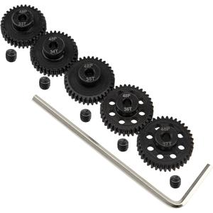5Pack ShareGoo Steel 48P 3.175mm Pinion Gear Sets 33T 34T 35T 36T 37T fit 3.175mm (1/8-Inch) Shaft Compatible with Arrma HPI Kyosho Losi Axial Traxxas Tamiya Associated 1/10 RC Car Monster Truck Buggy