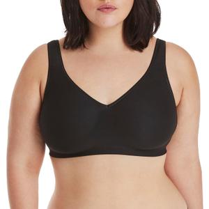 Hanes Women's Wireless Bra, Smooth Comfort Full-Coverage T-Shirt Bra, Single or 2-Pack (X-Large, Black)