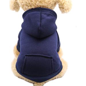Jecikelon Winter Dog Hoodie Sweatshirts with Pockets Warm Dog Clothes for Small Dogs Chihuahua Coat Clothing Puppy Cat Custume (Navy, Medium)