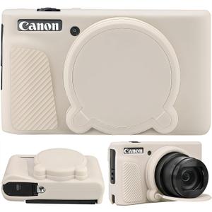 Camera Case for Canon PowerShot SX740/ SX730 Digital Camera,Soft Silicone Protective Bag Removable Lens Cover,Anti-Scratch Slim Fit Lightweight Protective Case. (Misty White)