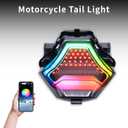 RGB Motorcycle Tail Light: Brake Light Integrated Turn Signals for Motorcycles, Led Motorcycyle Taillight With Wireless APP, Motor Accessories for YAMAHA Yzf R3 Mt07 Fz07(Not Fit for Year of 2025)