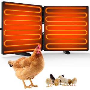 Foldable Chicken Coop Heater for Winter, 240W Large Size Waterproof Chicken Heater for Coop, Radiant Heat Chicks Coop Heater with 2 Heating Plates for Inside and Outdoor Pet, 22.5'' X 11.2''