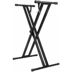 Keyboard Stand Heavy-Duty Double-X, Adjustable Piano Keyboard Stand with Double Bracing and Locking Straps. 7 Level Height Adjustment (KS-20M)