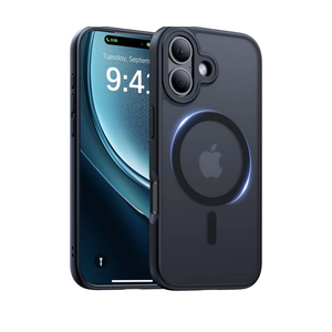 Magnetic for iPhone 17 Case,[Anti-Slip][Compatible with MagSafe][Military Grade Drop Protection] Shockproof Protective Translucent Matte Phone Case for iPhone 17 Case,Black