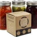 316 Stainless Steel Fermentation Lids | 3 Silicone Waterless Fermenter Airlock Lids | Easy Lacto Fermenting Wide Mouth Mason Jar Canning Lids