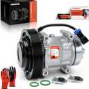 A-Premium Air Conditioner AC Compressor with Clutch Compatible with Volvo VAH 2011-2015, VHD 2008-2015, VNL 2008-2016, VNM 2008-2016 & Mack LEU MRU 2008-2015, 8.9L 10.8L 11.9L 12.1L 12.8L 14.9L 16.1L