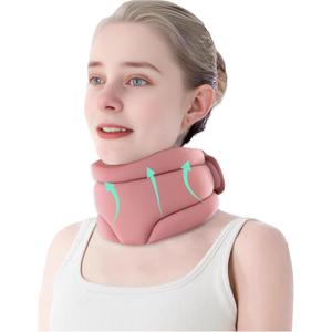 Neck Brace Cervical Collar, Neck Braces for Neck Pain and Support, Soft Foam Brace for Pain Relief, Adjustable Neck Support Collar for Sleeping, Travelling, Office (Pink)