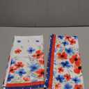 4th of July Poppy Flowers Hand Towels for Bathroom Set of 2 Patriotic Red Blue Floral Dish Towels for Kitchen Soft Absorbent Memorial Day Decorative Washcloths for Home Shower Hotel Gym 14"x28"