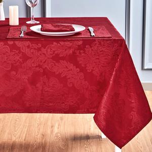 Rectangle Table Cloth, Waterproof Wrinkle Resistant Washable Jacquard Polyester Oblong Rectangular Tablecloth, Fabric Table Cover Kitchen Dining Dinner(52x70 Inch, 4-6 Seats, Red)