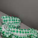 Sorfey Tablecloth -Fitted with Elastic, Vinyl with Flannel Back, Fits for Table 48"x 24" Rectangle,Water Proof, Easy to Clean, Checked Green Design