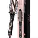 Thermal Brush 5 Adjustable Temps, 1.5 Inch Hot Curling Brush for Big Bouncy Curls, Non-Blowing Heated Round Brush, Ceramic Curling Wand for Medium & Long Hair, Dual Voltage for Travel