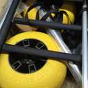 Never Flat Heavy Duty Beach Wagon – 13" Solid TPU Wheels, 352 lbs Capacity,Foldable Aluminum Wagon Dolly Buggy,Quick Fold,Adjustable Handle,All-Terrain Cart for Sand,Camping, Fishing & Outdoor,Yellow