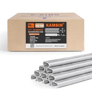 Kamsin Galvanized Steel Hog Rings 16 Gauge, 1/ 2" Inner Crown, 5/ 8" Outside Crown - 18, 000 PCS for Pneumatic Hog Ring Gun, Cage Building, Fencing, Upholstery, Fastening