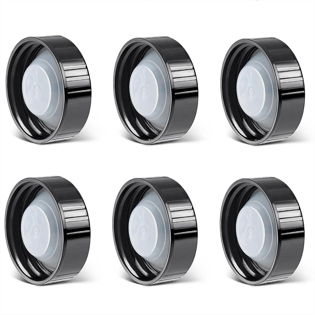 6 Pack 38mm Growler Caps, Beer Bottle caps Compatible with 1/2 Gallon and 1 Gallon Glass Gallon Jugs Replacement, Black