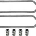 SUPERFASTRACING 44" Chrome Stainless Steel Flexible Universal Heater Hose Kit w/Polished Cap (Silver)