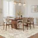 Madane 5x7 Area Rugs for Living Room, Washable Vintage Neutral Rug with Non-Slip Backing, Soft Floral Print Throw Rugs Floor Low Pile Carpet for Bedroom Dining Room Farmhouse (5 x 7, Beige/Brown)