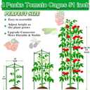 Tomato Cages for Garden 4 Packs - Heavy Duty Steel Tomatoes Cage Tall Up to 51in & 164Ft Twist Tie, Tomato Plant Stakes Support Cages Trellis for Pots Plants Garden