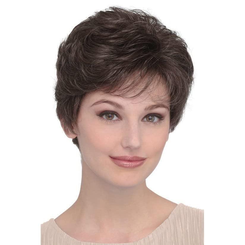 Wiwige Short Brown Pixie Wig Synthetic Layered Cosplay Hair Full Wigs for White Women (Brown mixed Blonde)