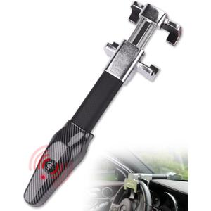 Tevlaphee Steering Wheel Lock with Alarm,Heavy Duty Anti-Theft Car Device Car Lock Car Theft Prevention Universal Fit for Vehicle Truck Van SUV Car Security with 2 Keys