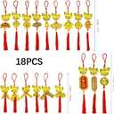 18 Pcs Chinese New Year of The Horse Decorations Bonsai Hanging Red Tassel 2026 Spring Festival Ornaments for Home Wealth Success Good Luck Home Tree Car (9 Inch)