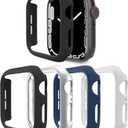 4 Pack [No Screen Protector] Bumper Case Compatible with Apple Watch Series 3 Series 2 Series 1 38mm, Ultra Thin Hard PC Shockproof Case Cover Protector Frame for iWatch 38mm (Silver/Black/Blue/White)